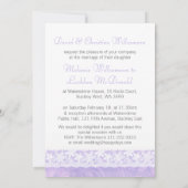 Paarse en witte plek officiële trouwuitnodiging kaart (Achterkant)