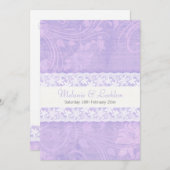 Paarse en witte plek officiële trouwuitnodiging kaart (Voorkant / Achterkant)