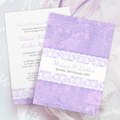 Paarse en witte plek officiële trouwuitnodiging kaart