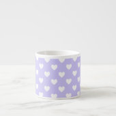 Paarse en witte poka Dot Hearts Espresso Kop (Voorkant)