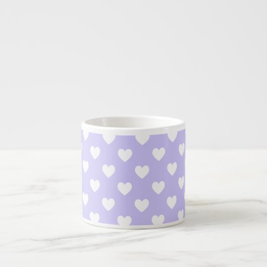 Paarse en witte poka Dot Hearts Espresso Kop (Voorkant)