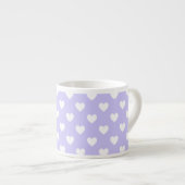 Paarse en witte poka Dot Hearts Espresso Kop (Voorkant rechts)