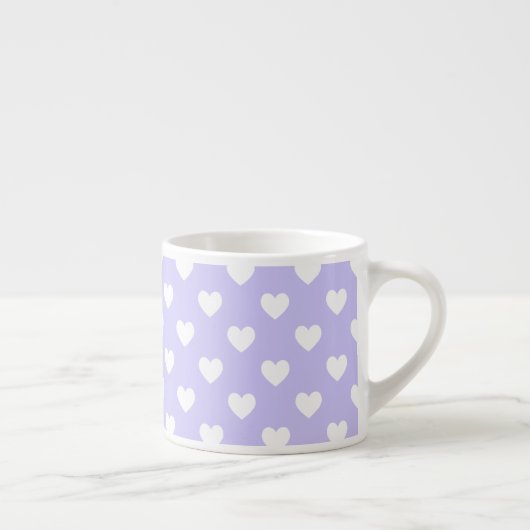 Paarse en witte poka Dot Hearts Espresso Kop (Rechts)