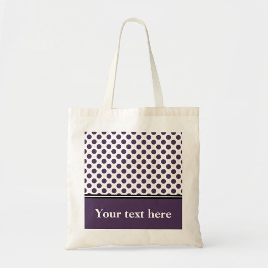 Paarse en witte poka Dot, persoonlijke Canvas tas (Voorkant)