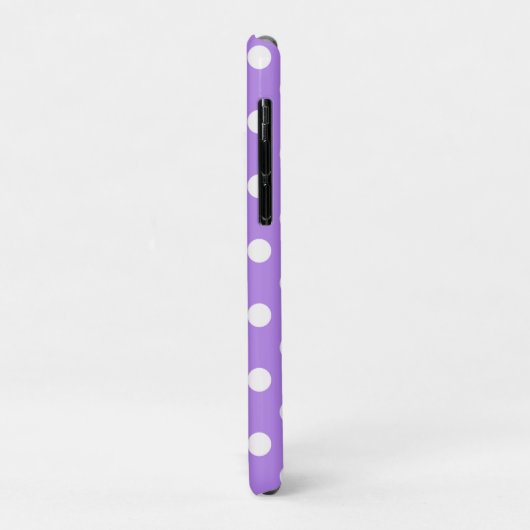 Paarse en witte poka dots Chic Patroon Case-Mate iPhone Case (Achterkant/links)