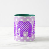 Paarse en witte poka Dots Elephant Mok (Midden)