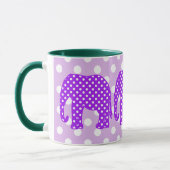 Paarse en witte poka Dots Elephant Mok (Links)