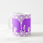 Paarse en witte poka Dots Elephant Mok (Voorkant links)