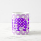 Paarse en witte poka Dots Elephant Mok (Center)