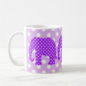 Paarse en witte poka Dots Elephant Mok (Links)