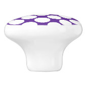 Paarse en witte poka punt Ceramic Knob Keramische Knop (Zijkant)