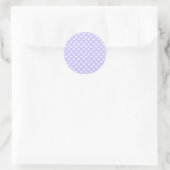 Paarse en witte pokadot Harten blanco Ronde Sticker (Tas)