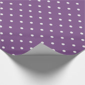 Paarse en witte pokadots Gift Wrap Cadeaupapier (Hoek)