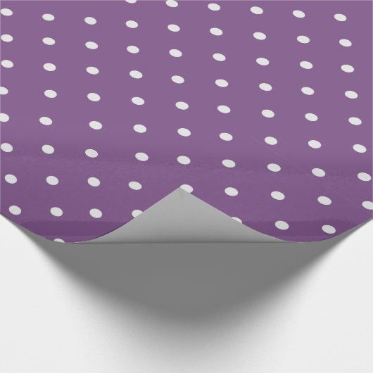 Paarse en witte pokadots Gift Wrap Cadeaupapier (Hoek)