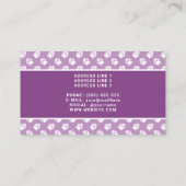 Paarse en witte pokken met uw foto - Dog Groomer Visitekaartje (Achterkant)