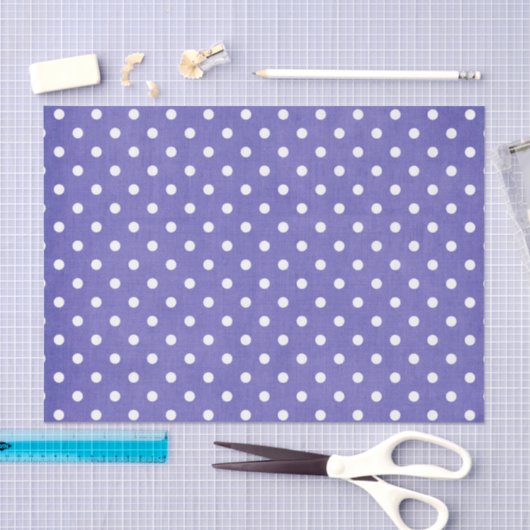 PAARSE EN WITTE POLKA DOTS TISSUEPAPIER (Craft)