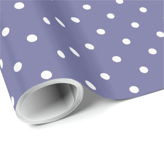 Paarse en witte Polka Dots verjaardag Cadeaupapier (Rol Hoek)