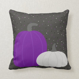 Paarse en witte pompoen kussen