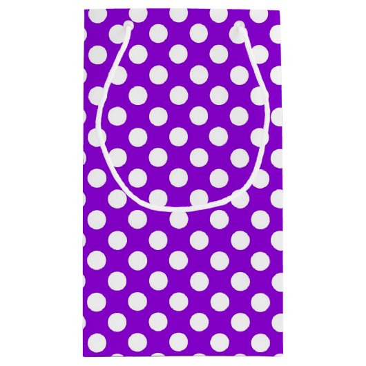 Paarse en witte pooldots klein cadeauzakje (Achterkant)