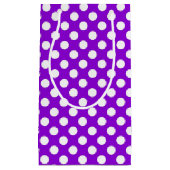 Paarse en witte pooldots klein cadeauzakje (Voorkant)