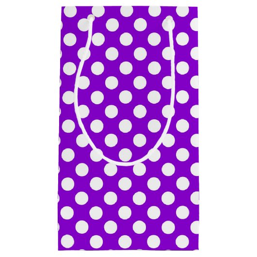 Paarse en witte pooldots klein cadeauzakje (Voorkant)