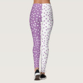 Paarse en witte pooldots kleurenblok leggings (Achterkant)