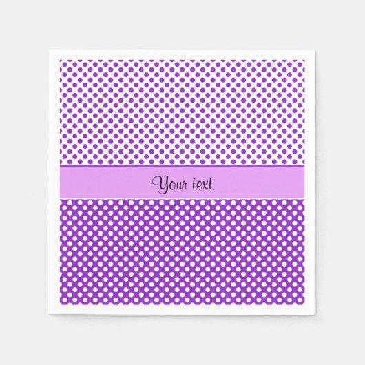 Paarse en witte pooldots servetten (Voorkant)