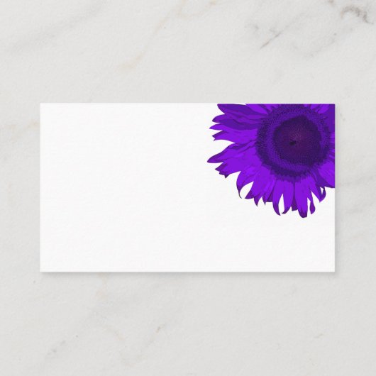 Paarse en witte Pop zonnebloem Visitekaartje (Achterkant)
