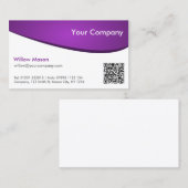 Paarse en witte QR, Professional Visitekaartje (Voorkant / Achterkant)