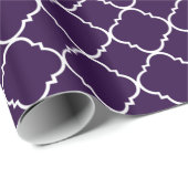 Paarse en witte Quatrefoil Cadeaupapier (Rol Hoek)