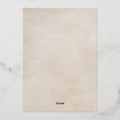 Paarse en witte ranunculus met Roos gouden bruilof Folie Uitnodiging (Achterkant)