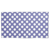 Paarse en witte retro polka stippen kussensloop (Voorkant-Links)