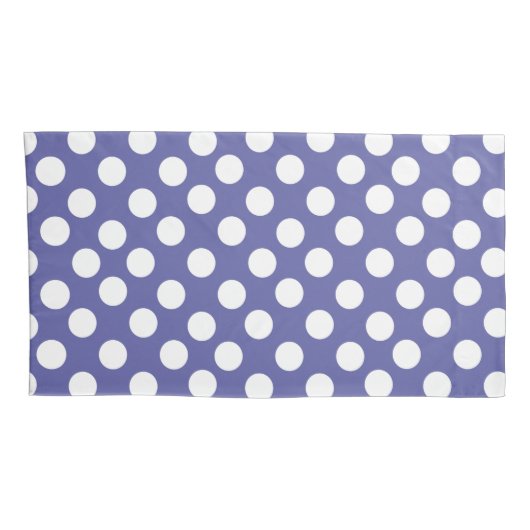 Paarse en witte retro polka stippen kussensloop (Achterkant-Rechts)