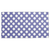 Paarse en witte retro polka stippen kussensloop (Voorkant-Rechts)