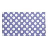 Paarse en witte retro polka stippen kussensloop (Achterkant-Links)