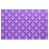 Paarse en witte Retro Vredesteken Patroon Stof (Fat Quarter)
