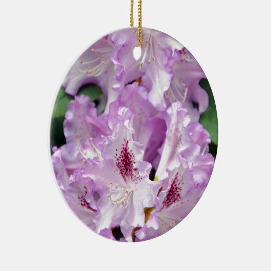 Paarse en witte rododendronbloemen keramisch ornament (Rechts)