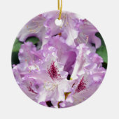 Paarse en witte rododendronbloemen keramisch ornament (Voorkant)
