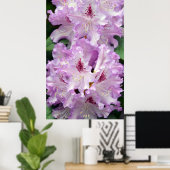 Paarse en witte rododendronbloemen poster (Thuiskantoor)