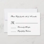 Paarse en witte RSVP Wedding Response Card S237 (Achterkant)