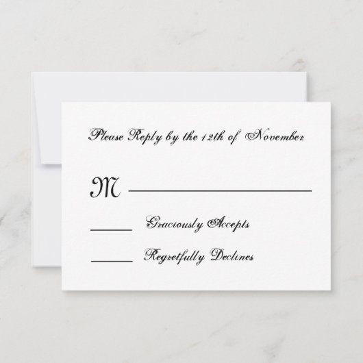 Paarse en witte RSVP Wedding Response Card S237 (Achterkant)