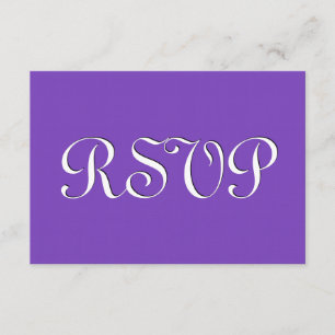 Paarse en witte RSVP Wedding Response Card S237 Kaartje