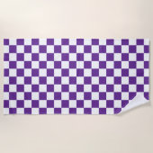 paarse en witte schaakbordpatroon strandlaken (Voorkant)