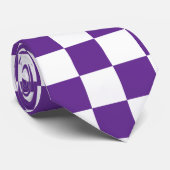 paarse en witte schaakbordpatroon stropdas (Opgerold)