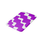 Paarse en witte schuine golven patroon badmat (Gekanteld)