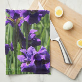 Paarse en witte Siberische iris, False Indigo Theedoek (Quarter Fold)