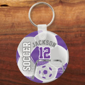 Paarse en witte ⚽ sleutelhanger (Voorkant)