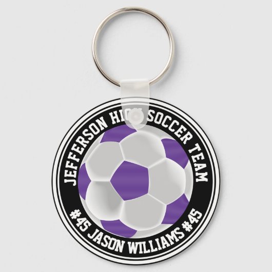 Paarse en witte ⚽ Sleutelhanger (Achterkant)