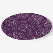 Paarse en witte sneeuwvlok kerstpapier bord (Gekanteld)