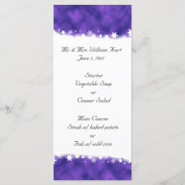 Paarse en witte sneeuwvlok Receptie Menu